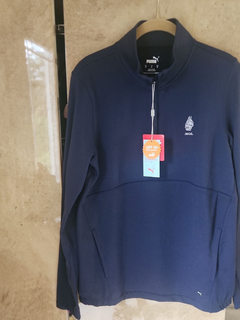 NWT- Ladies Puma Navy Blue Quarter-Zip Pullover